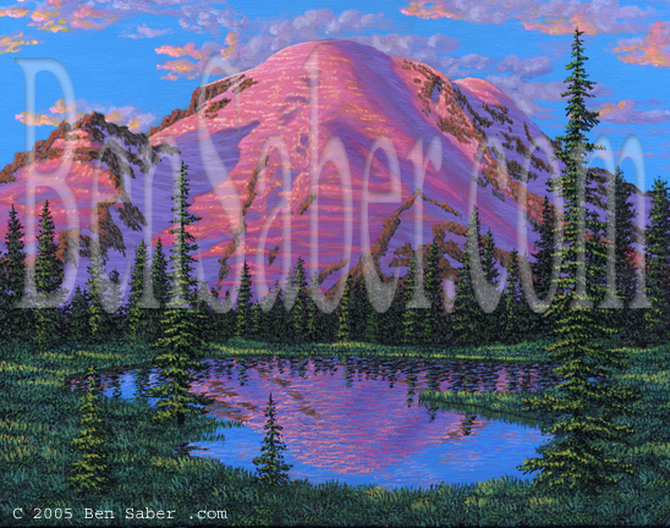 Mt Rainier from Sunrise park.  Original acrylic painting on canvas Picture