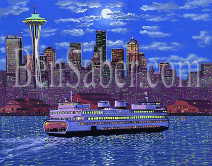 Seattle ferry painting Picture