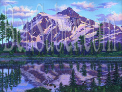 Mont Shuksan  at Picture lake painting
