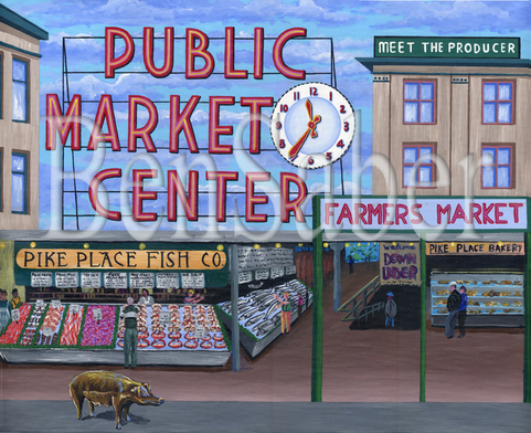 Painting pike place market pig Picture