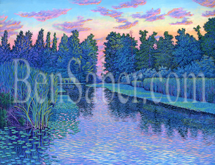  Canal of the UW arboretum.  Original acrylic painting on canvas Picture