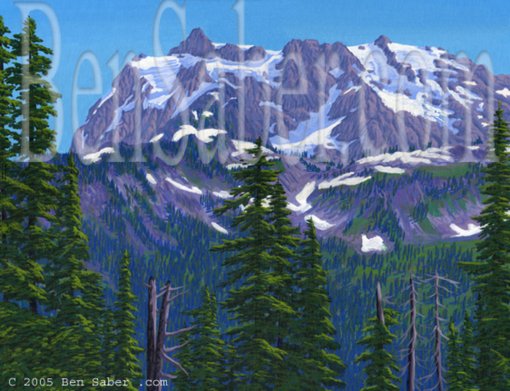 Mt Shuksan from Artist point. Original acrylic painting on canvas Picture