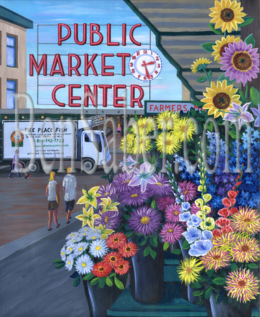 Picture The flowers of the Pike Place Market painting